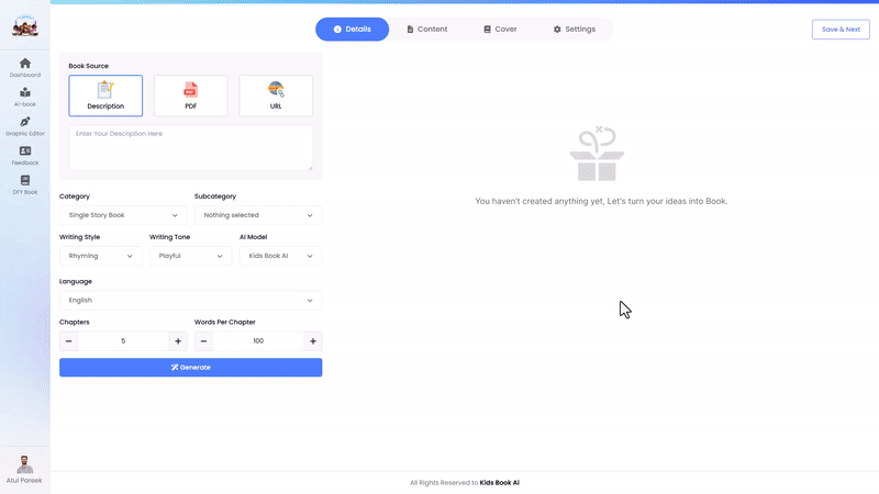 How to Use KidsBooks AI, Step 2 How to Use KidsBooks AI, Step 2